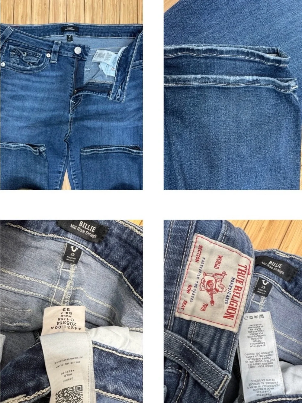 BILLIE True Religion World True Religion Men Straight Jeans in Medium Blue Wash